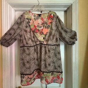 Lane Bryant Multicolor Floral Tunic